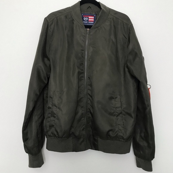 Phat Farm Vintage Style Flight Bomber Jacket Green, Size Large - Picture 2 of 14